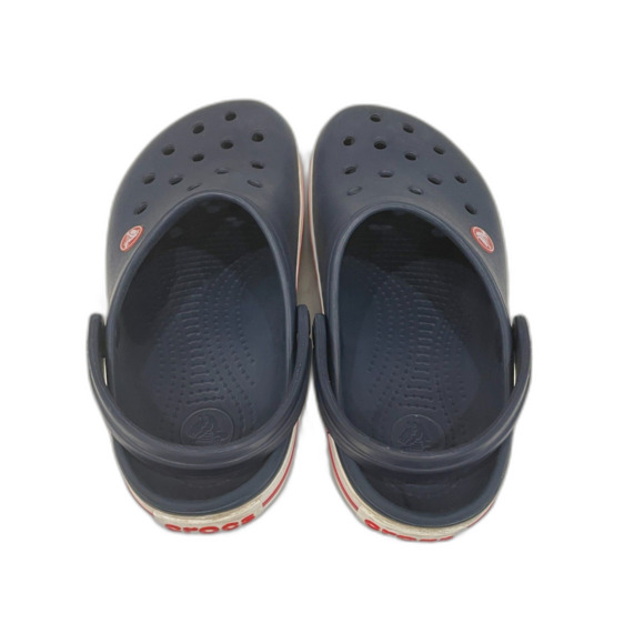 Adult Unisex Navy Crocs Clogs with White & Red Accents on Sole Size 6W / 4M - Picture 2 of 15